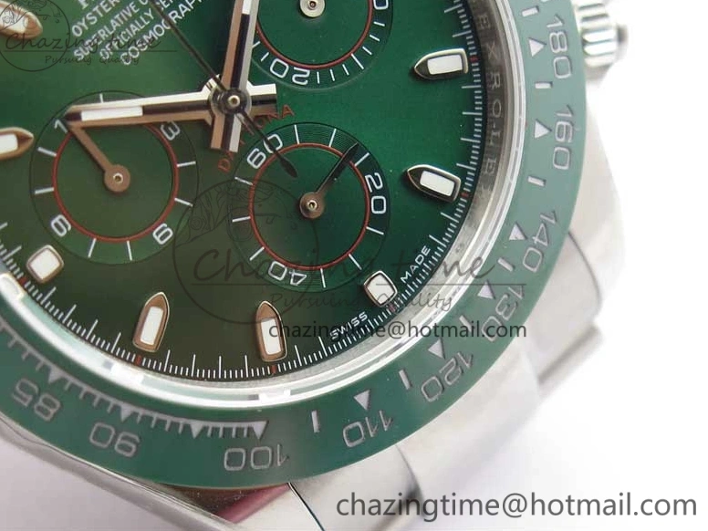 Ceramic A7750 Daytona on Dial SS Green 116520 Real SS Stick Markers Bezel Bracelet Edition UBF Best 0301